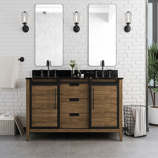 Haverhill 60" Double Sink Vanity - Summer Oak