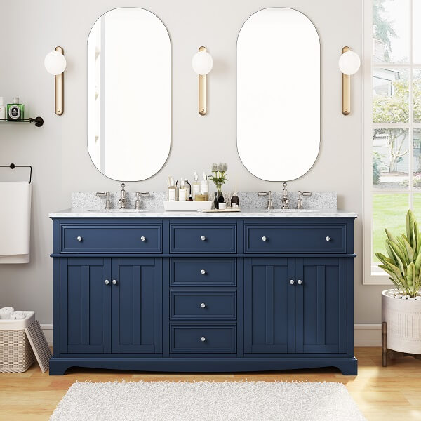 Fremont 72" Double Sink Vanity - Blue