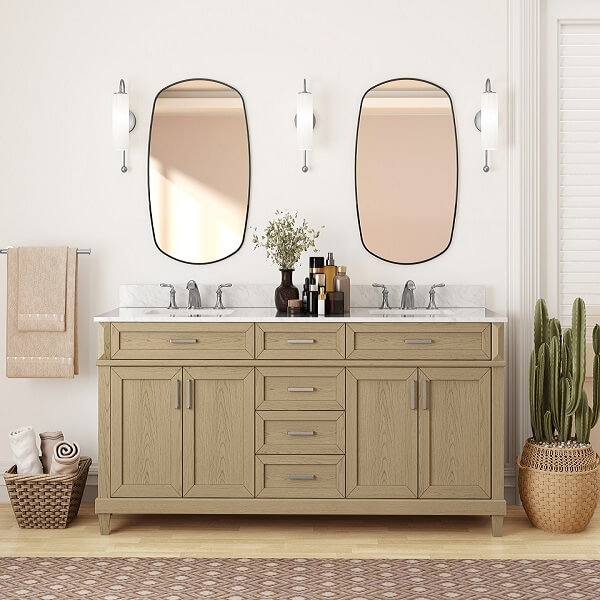 Talmore 72" Double Sink Vanity - Light Oak