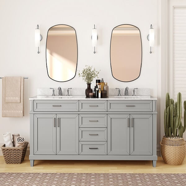 Talmore 72" Double Sink Vanity - Sky Grey