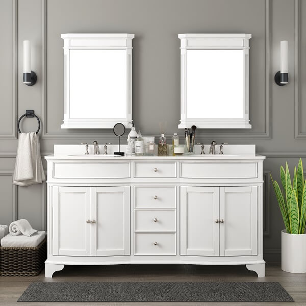 Terryn 72" Double Sink Vanity - White