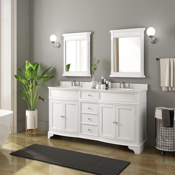 Terryn 72" Double Sink Vanity - White