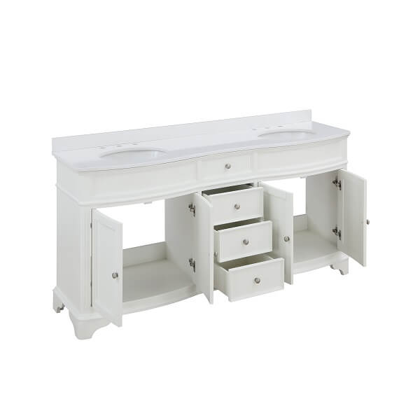 Terryn 72" Double Sink Vanity - White